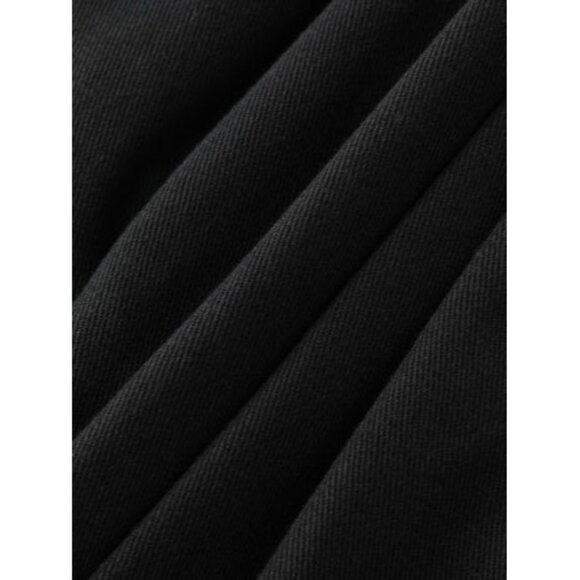 wide leg trouser pant top stitched NWT Medium black 100% cotton woven - Picture 7 of 10